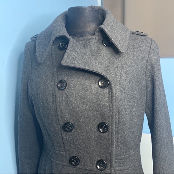 MICHAEL Michael Kors Wool Blend Peacoat Double Breasted in Dark Grey,.Size S. - Picture 6 of 11